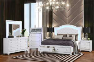 Shiney white Bedroom