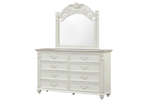 Marya white Dresser & Mirror